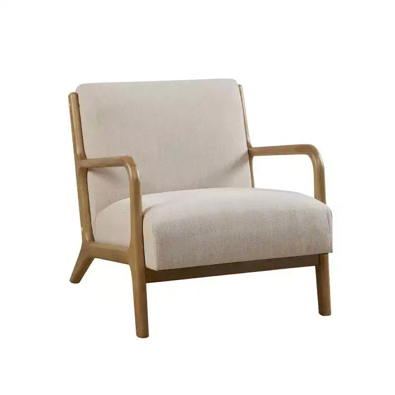 Okak Leisure Accent Chair with Comfy Upholstery 1pc Solid Wood Mid-Century Stylish Reading Armchair for Living Room Bedroom Waiting Room