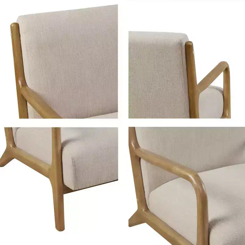 Okak Leisure Accent Chair with Comfy Upholstery 1pc Solid Wood Mid-Century Stylish Reading Armchair for Living Room Bedroom Waiting Room