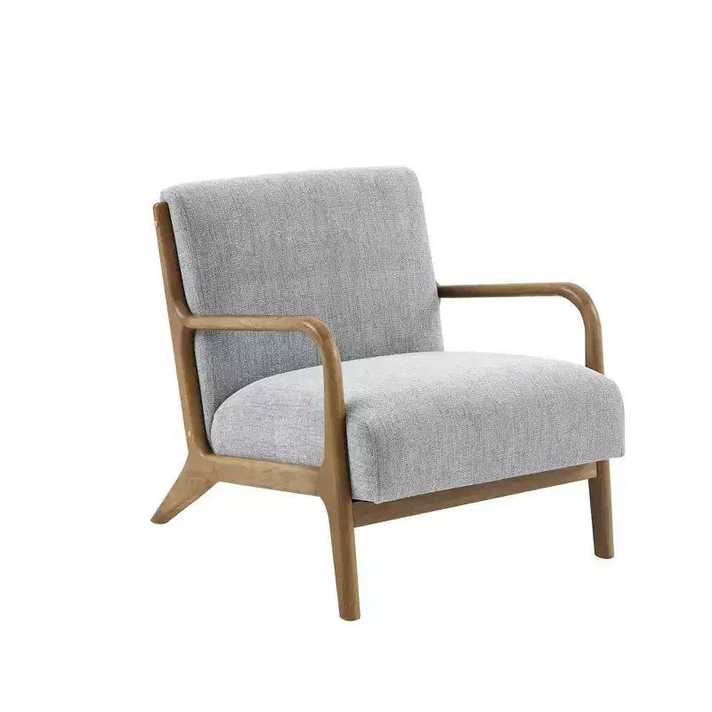 Okak Leisure Accent Chair with Comfy Upholstery 1pc Solid Wood Mid-Century Stylish Reading Armchair for Living Room Bedroom Waiting Room