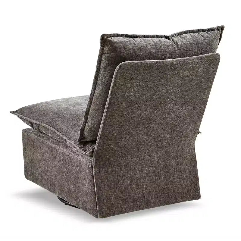 Okak Chenille 360 Degree Accent Swivel Chair with Removable Cushion Comfy Upholstered Single Sofa for Living Room Office Lounge