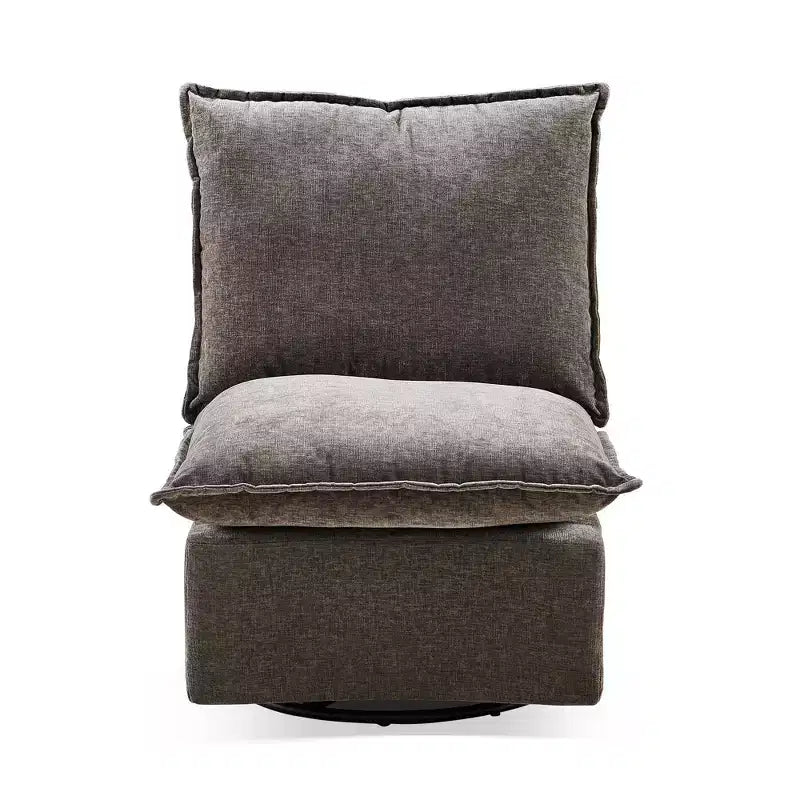 Okak Chenille 360 Degree Accent Swivel Chair with Removable Cushion Comfy Upholstered Single Sofa for Living Room Office Lounge