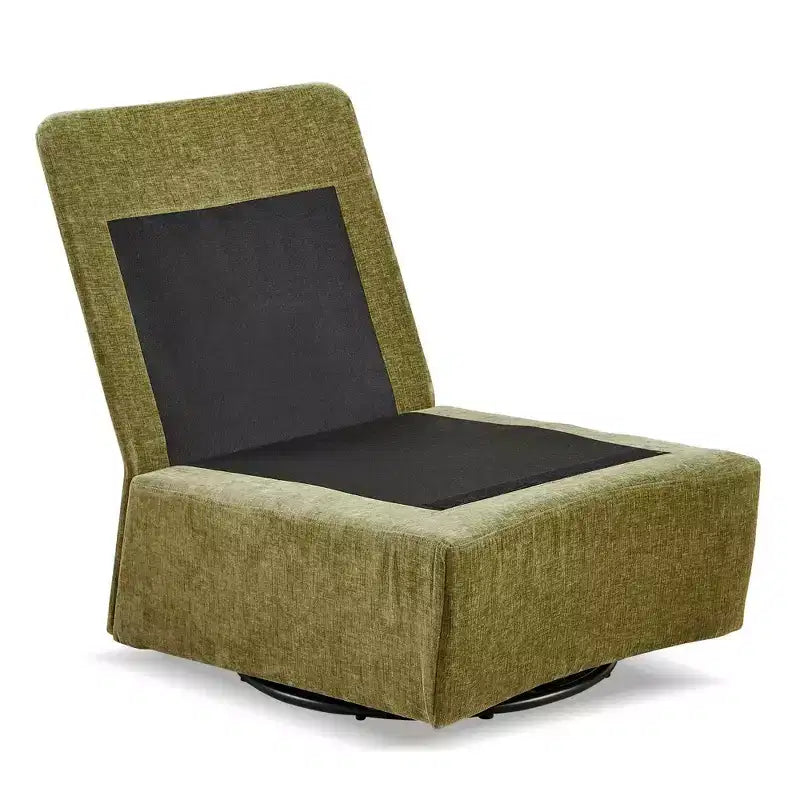 Okak Chenille 360 Degree Accent Swivel Chair with Removable Cushion Comfy Upholstered Single Sofa for Living Room Office Lounge