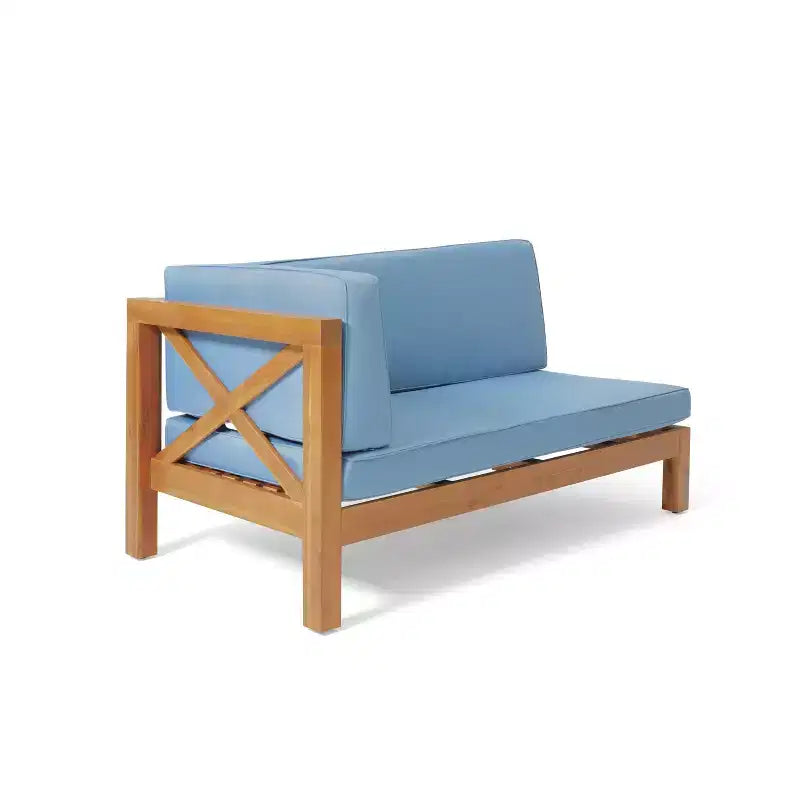 GDFStudio Keith - Ensemble de canapés de jardin modulables 5 places en bois d'acacia avec coussins résistants à l'eau