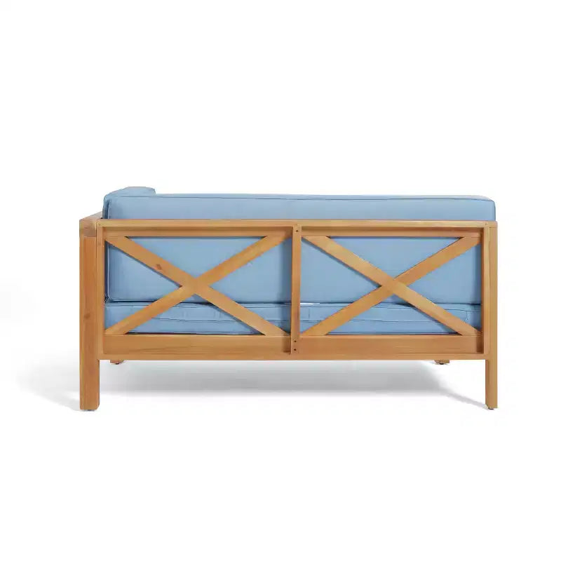 GDFStudio Keith - Ensemble de canapés de jardin modulables 5 places en bois d'acacia avec coussins résistants à l'eau