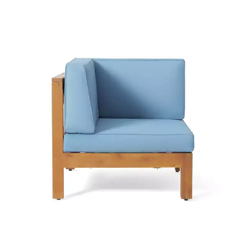 GDFStudio Keith - Ensemble de canapés de jardin modulables 5 places en bois d'acacia avec coussins résistants à l'eau