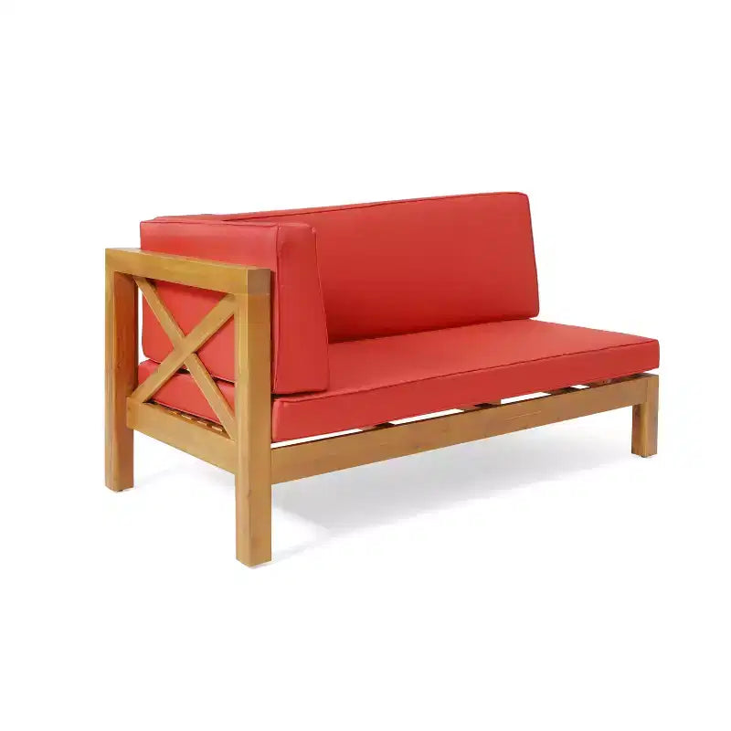 GDFStudio Keith - Ensemble de canapés de jardin modulables 5 places en bois d'acacia avec coussins résistants à l'eau