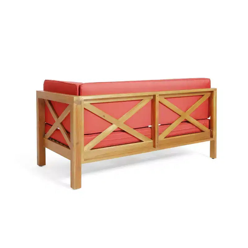 GDFStudio Keith - Ensemble de canapés de jardin modulables 5 places en bois d'acacia avec coussins résistants à l'eau