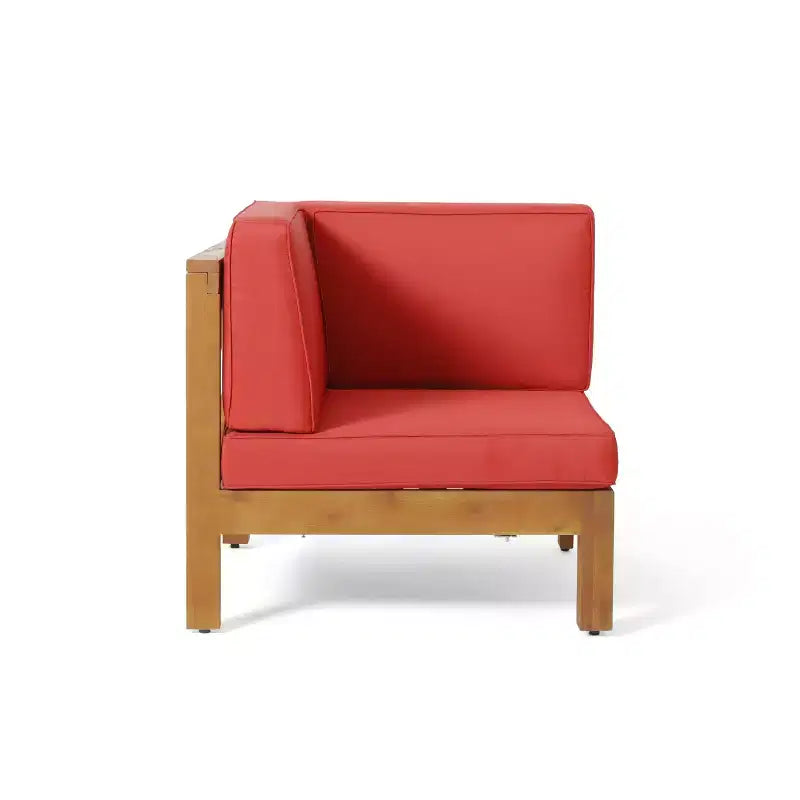 GDFStudio Keith - Ensemble de canapés de jardin modulables 5 places en bois d'acacia avec coussins résistants à l'eau
