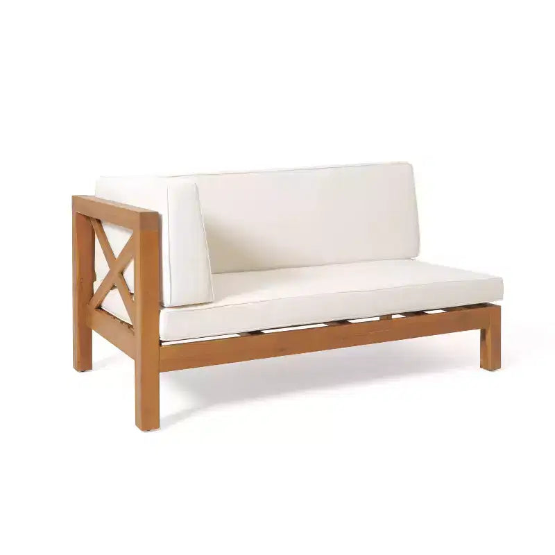 GDFStudio Keith - Ensemble de canapés de jardin modulables 5 places en bois d'acacia avec coussins résistants à l'eau