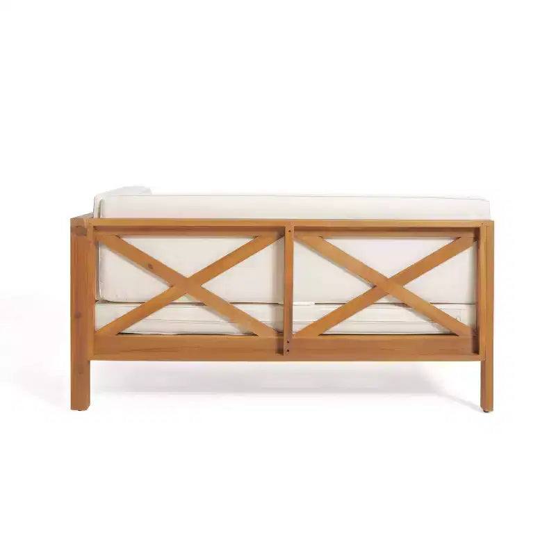 GDFStudio Keith - Ensemble de canapés de jardin modulables 5 places en bois d'acacia avec coussins résistants à l'eau