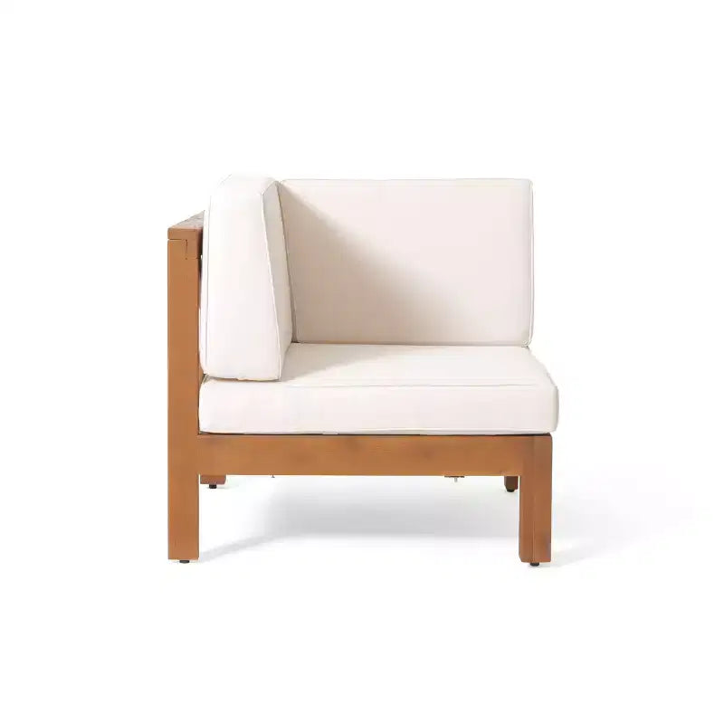 GDFStudio Keith - Ensemble de canapés de jardin modulables 5 places en bois d'acacia avec coussins résistants à l'eau