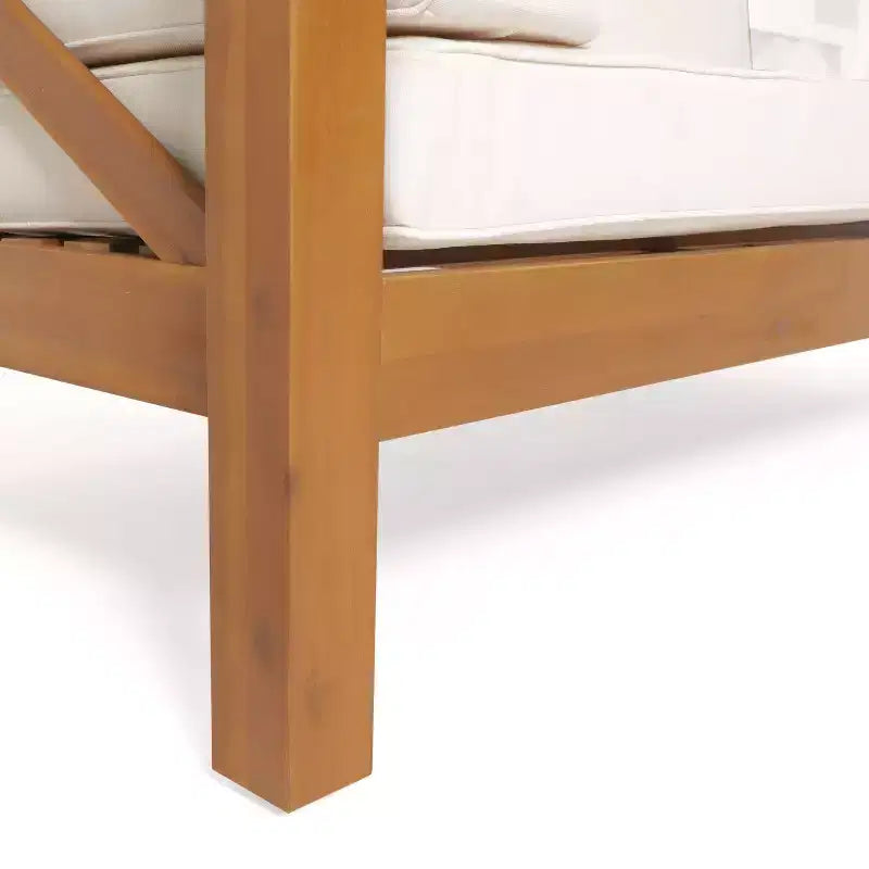 GDFStudio Keith - Ensemble de canapés de jardin modulables 5 places en bois d'acacia avec coussins résistants à l'eau
