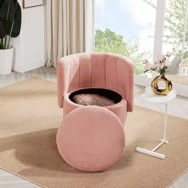 Okak Fauteuil pivotant avec accoudoirs et rotation à 360 degrés, avec espace de rangement, canapé moderne à dossier, fauteuil douillet et doux pour salon et chambre à coucher