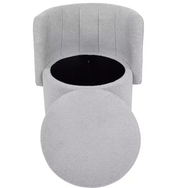 Okak Fauteuil pivotant avec accoudoirs et rotation à 360 degrés, avec espace de rangement, canapé moderne à dossier, fauteuil douillet et doux pour salon et chambre à coucher