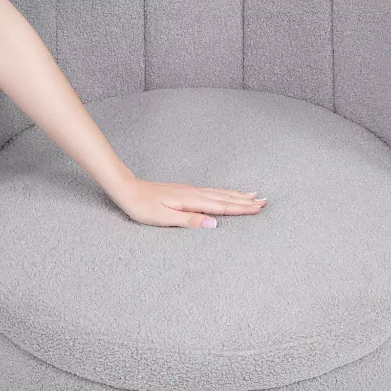 Okak Fauteuil pivotant avec accoudoirs et rotation à 360 degrés, avec espace de rangement, canapé moderne à dossier, fauteuil douillet et doux pour salon et chambre à coucher