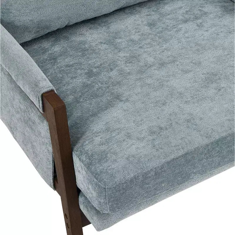 Okak Modern Velvet Accent Chair Living Room Chair with Upholstered Mid-Century Stylish Armchair with Rubber Wood Legs for Reading Room Bedroom