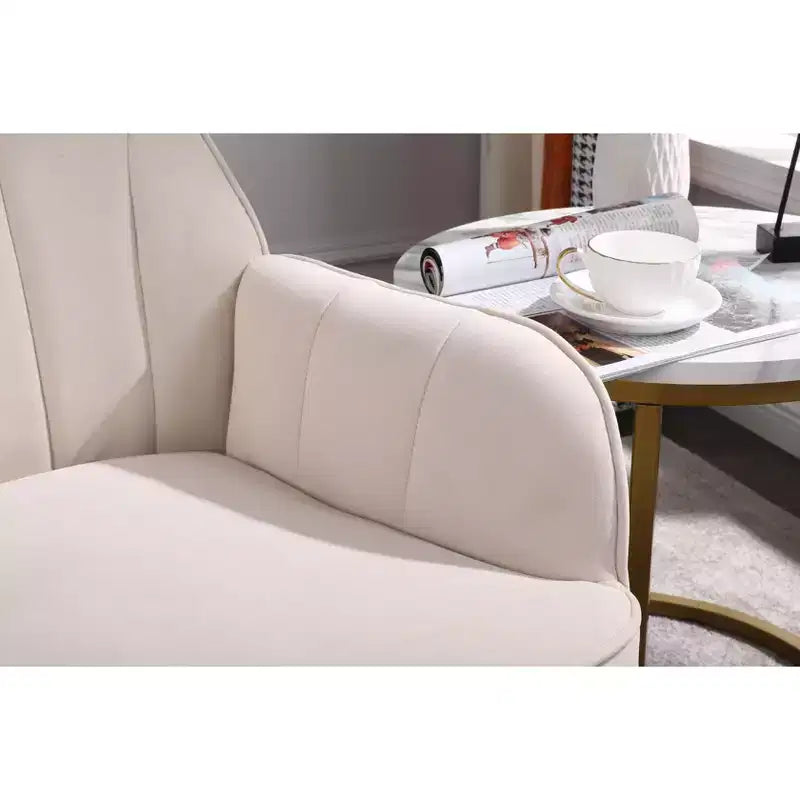 Okak Fauteuil d'appoint moderne en velours, fauteuil de salon rembourré de style mi-siècle avec pieds en bois dorés pour salle de lecture, chambre à coucher