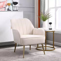 Okak Fauteuil d'appoint moderne en velours, fauteuil de salon rembourré de style mi-siècle avec pieds en bois dorés pour salle de lecture, chambre à coucher