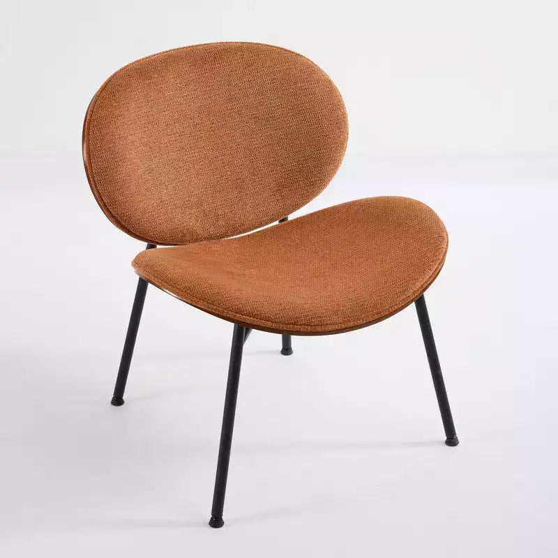 Okak Mid-Century Modern Shell Chair,Armless Accent Chair with Black PU Leather and Walnut Finish for Living Room,Office