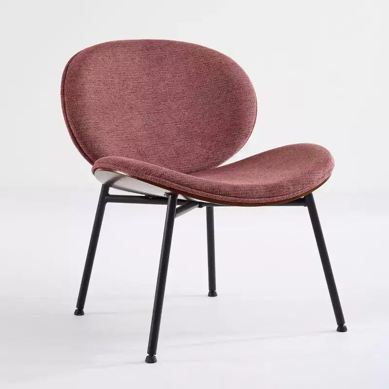 Okak Mid-Century Modern Shell Chair,Armless Accent Chair with Black PU Leather and Walnut Finish for Living Room,Office
