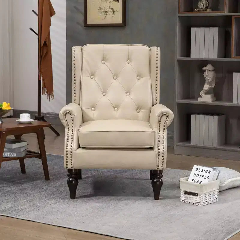 Fauteuils d'appoint Okak pour chambre à coucher, fauteuil moderne à cadre en bois, fauteuil de salon avec pieds en bois robustes pour salon
