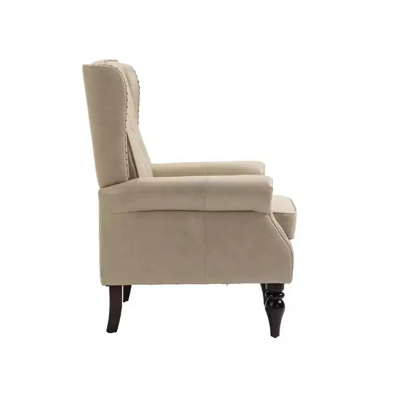 Fauteuils d'appoint Okak pour chambre à coucher, fauteuil moderne à cadre en bois, fauteuil de salon avec pieds en bois robustes pour salon