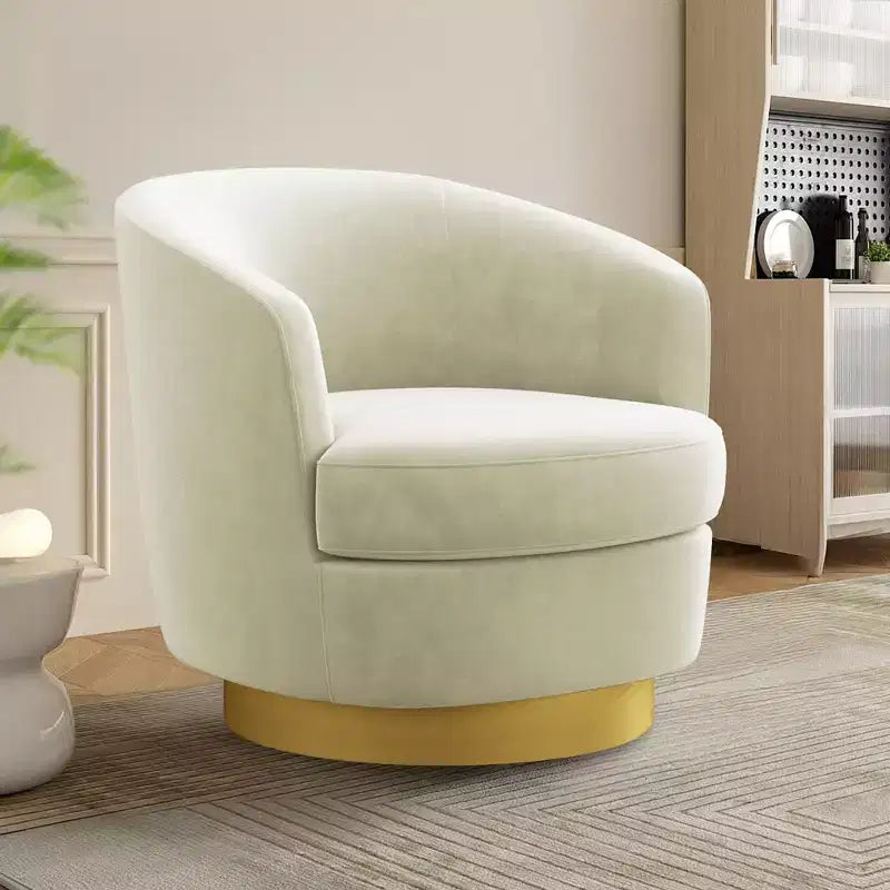 Likepay Velvet Swivel Accent Chair Barrel Chair, 360 Swivel Chair, Makeup Vanity Stool Modern Accent Chair for Living room Bedroom