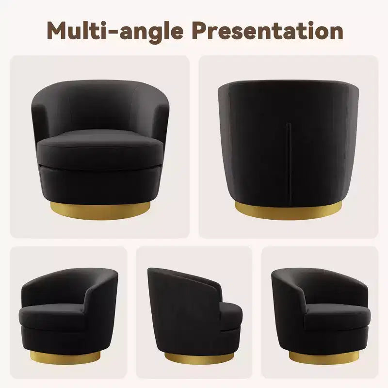 Likepay Velvet Swivel Accent Chair Barrel Chair, 360 Swivel Chair, Makeup Vanity Stool Modern Accent Chair for Living room Bedroom