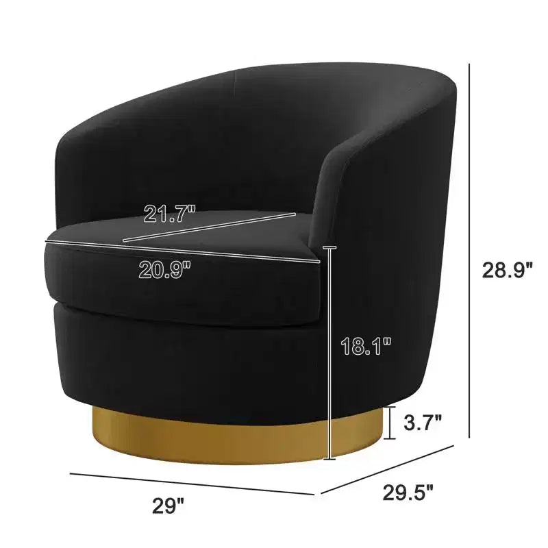 Likepay Velvet Swivel Accent Chair Barrel Chair, 360 Swivel Chair, Makeup Vanity Stool Modern Accent Chair for Living room Bedroom