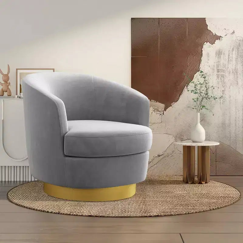 Likepay Velvet Swivel Accent Chair Barrel Chair, 360 Swivel Chair, Makeup Vanity Stool Modern Accent Chair for Living room Bedroom