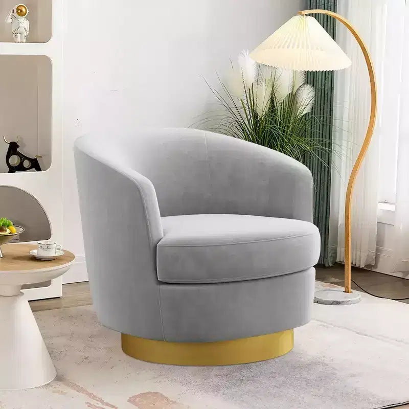 Likepay Velvet Swivel Accent Chair Barrel Chair, 360 Swivel Chair, Makeup Vanity Stool Modern Accent Chair for Living room Bedroom