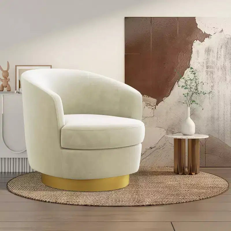 Likepay Velvet Swivel Accent Chair Barrel Chair, 360 Swivel Chair, Makeup Vanity Stool Modern Accent Chair for Living room Bedroom