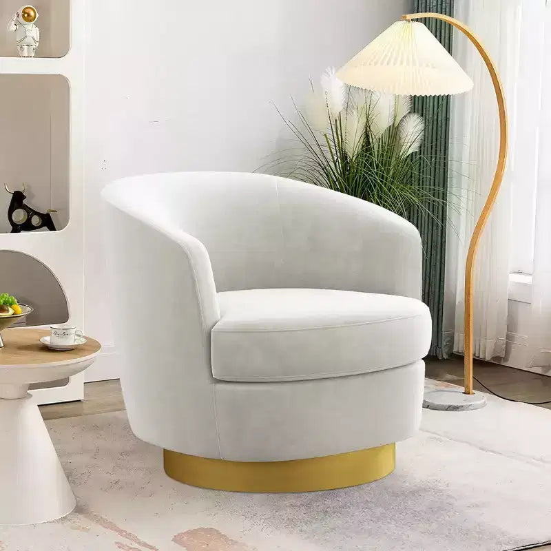 Likepay Velvet Swivel Accent Chair Barrel Chair, 360 Swivel Chair, Makeup Vanity Stool Modern Accent Chair for Living room Bedroom