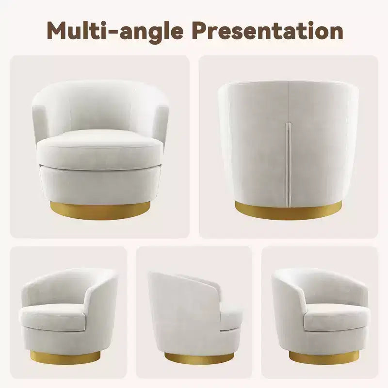 Likepay Velvet Swivel Accent Chair Barrel Chair, 360 Swivel Chair, Makeup Vanity Stool Modern Accent Chair for Living room Bedroom