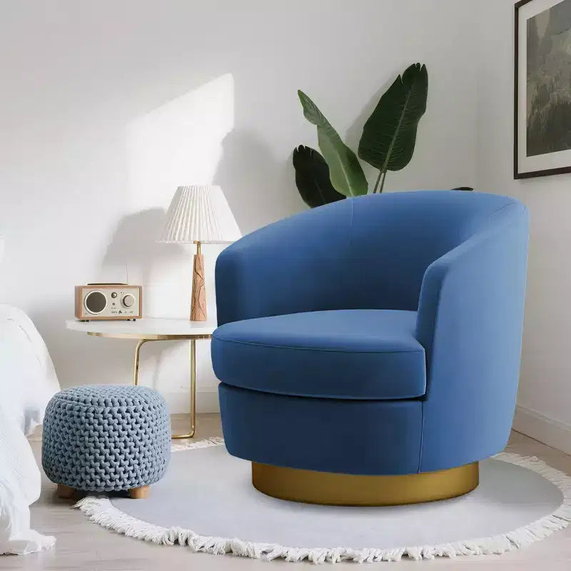 Likepay Velvet Swivel Accent Chair Barrel Chair, 360 Swivel Chair, Makeup Vanity Stool Modern Accent Chair for Living room Bedroom