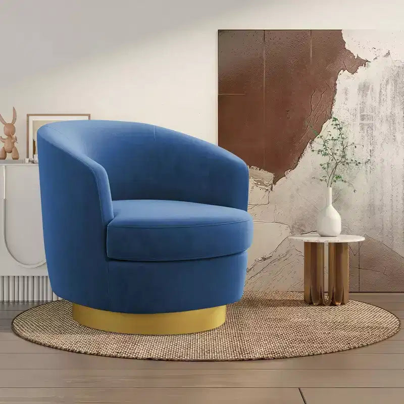Likepay Velvet Swivel Accent Chair Barrel Chair, 360 Swivel Chair, Makeup Vanity Stool Modern Accent Chair for Living room Bedroom