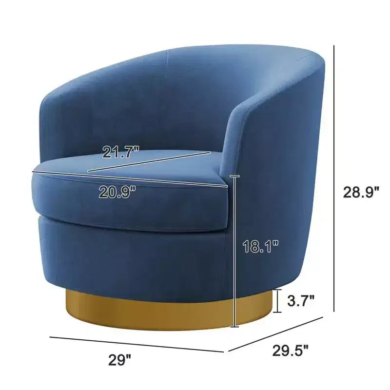 Likepay Velvet Swivel Accent Chair Barrel Chair, 360 Swivel Chair, Makeup Vanity Stool Modern Accent Chair for Living room Bedroom