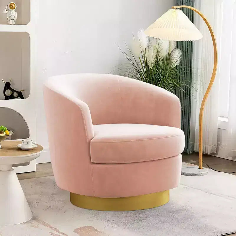 Likepay Velvet Swivel Accent Chair Barrel Chair, 360 Swivel Chair, Makeup Vanity Stool Modern Accent Chair for Living room Bedroom