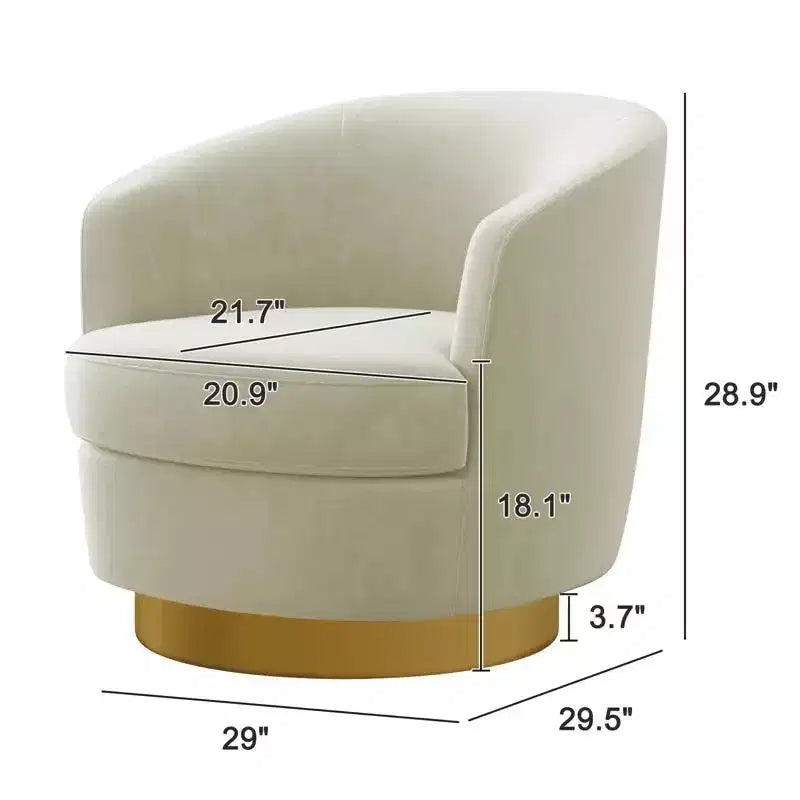 Likepay Velvet Swivel Accent Chair Barrel Chair, 360 Swivel Chair, Makeup Vanity Stool Modern Accent Chair for Living room Bedroom