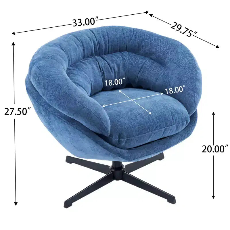 Okak Modern Chenille Swivel Office Chair with Removable Cushion,Comfy Accent Chair for Living Room,Apartment