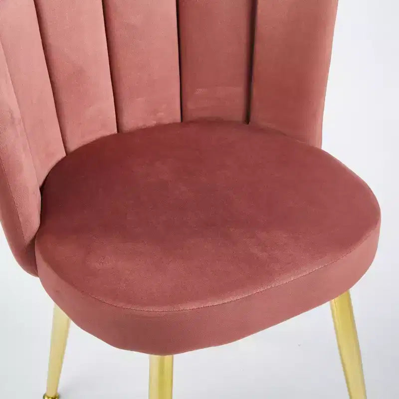 Okak Modern Accent Chair, with Iron Tube Golden Color Legs, Velvet and Comfortable Backrest, Set of 2
