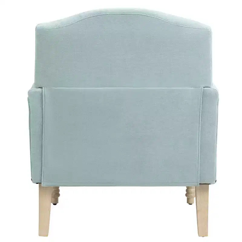 Okak Modern Accent Chair with Retro Wooden Legs, Small Fabric Club Chair, Comfy Upholstered Armchair Lounge Chair for Bedroom Living Room