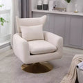 Okak 360 Degree Swivel Accent Chair, Classic Mid-Century Accent Chair with Gold Metal Basefor Living Room