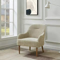 Okak Modern Accent Chair, Chenille Armchair, Modern Style Accent Chair with Wood Legs, Comfy Design for Living Room, Bedroom