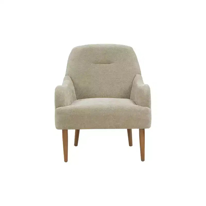 Okak Modern Accent Chair, Chenille Armchair, Modern Style Accent Chair with Wood Legs, Comfy Design for Living Room, Bedroom