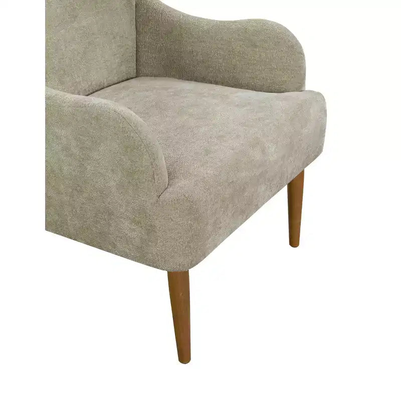 Okak Modern Accent Chair, Chenille Armchair, Modern Style Accent Chair with Wood Legs, Comfy Design for Living Room, Bedroom