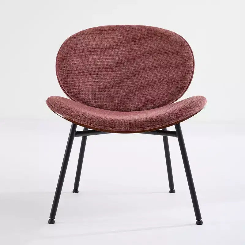 Fauteuils d'appoint modernes Okak du milieu du siècle pour chambre à coucher, chaise coquille, chaise d'appoint simple à trépied, chaise longue en tissu avec dossier finition noyer