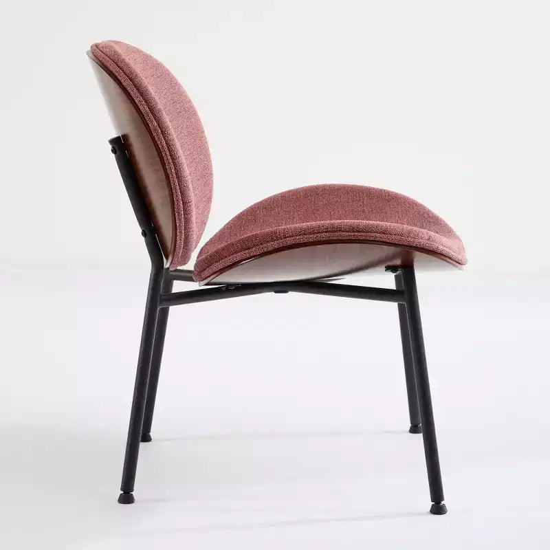 Fauteuils d'appoint modernes Okak du milieu du siècle pour chambre à coucher, chaise coquille, chaise d'appoint simple à trépied, chaise longue en tissu avec dossier finition noyer