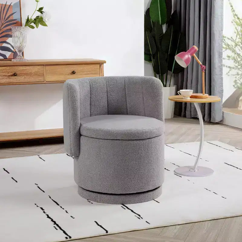 Okak Modern Swivel Accent Chairs, 360 Degree Swivel Back Sofa Chair With Storage Space, Suitable for Bedroom and Living Room