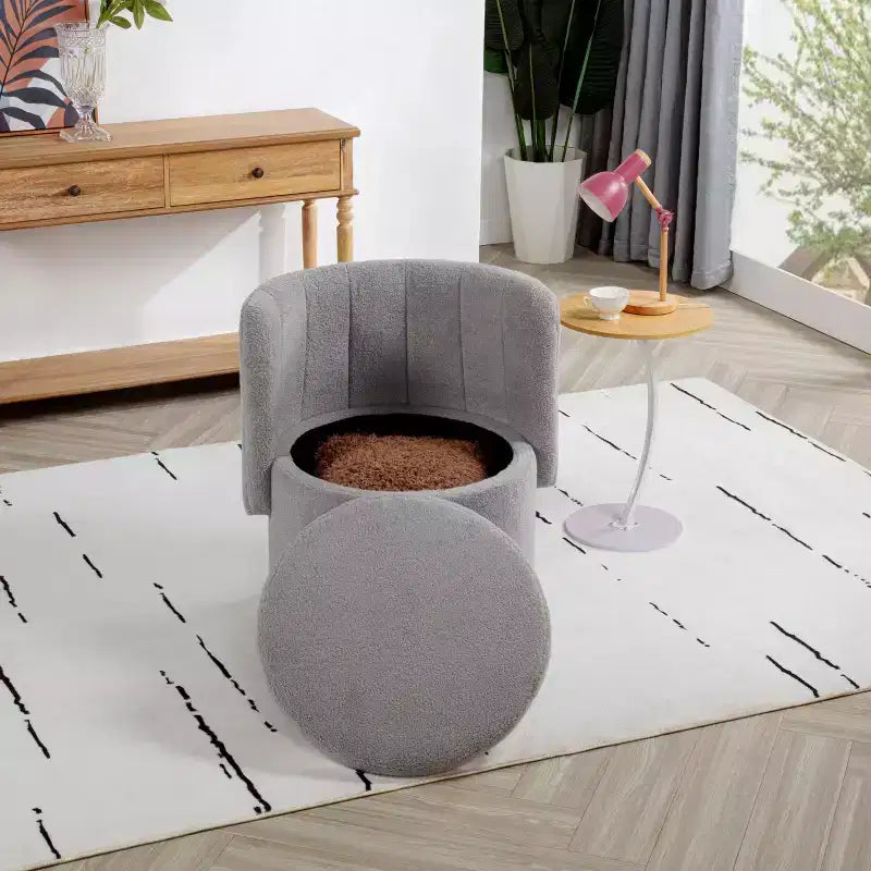Okak Modern Swivel Accent Chairs, 360 Degree Swivel Back Sofa Chair With Storage Space, Suitable for Bedroom and Living Room